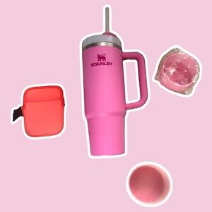 Pink Stanley Cup + Accessories